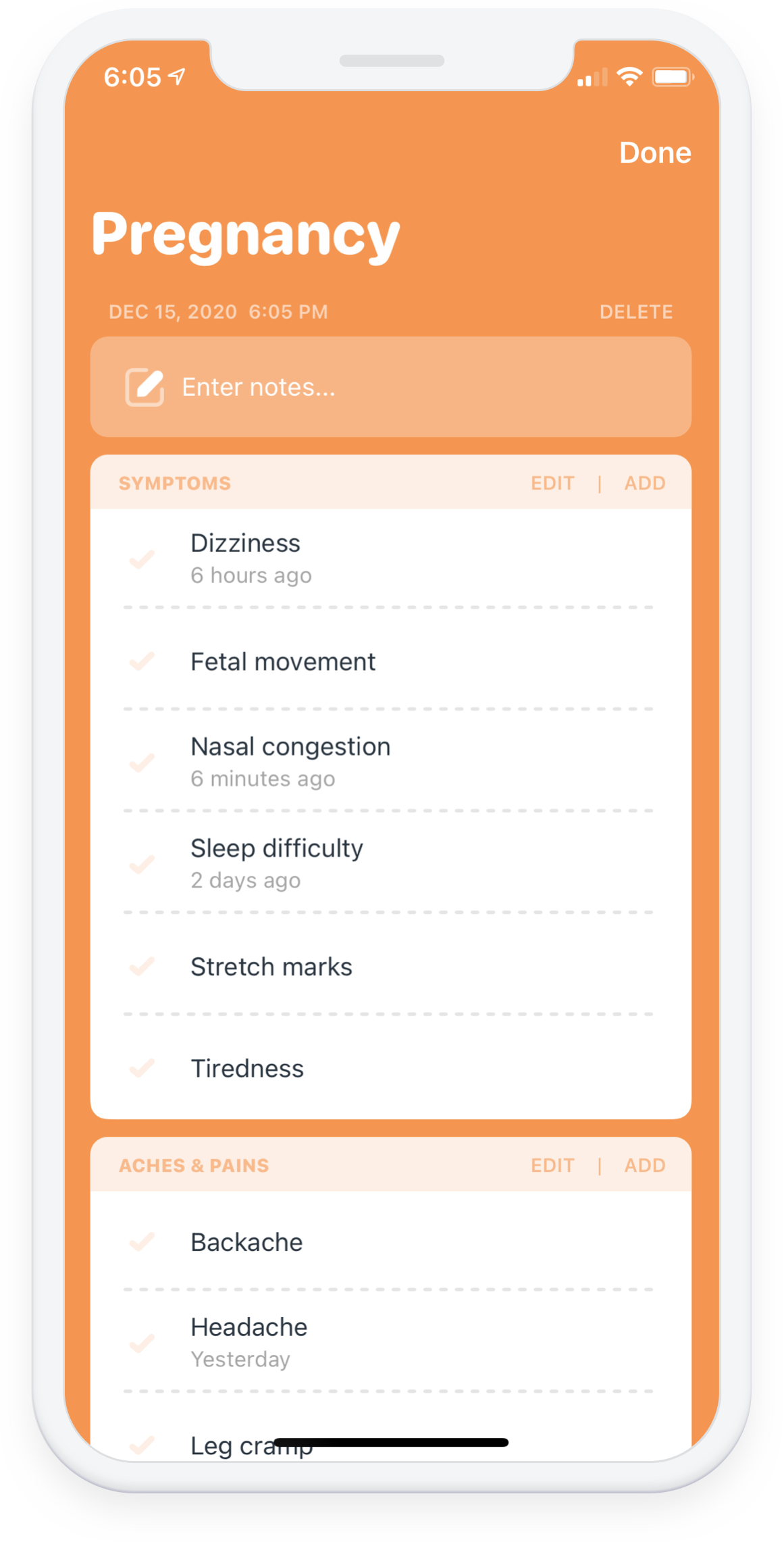 Keep track of any health concerns you may experience while pregnant Featured Image